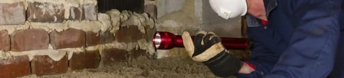 Pest control technician inspecting a crawl space for ant activity and entry points in Pittsburgh, PA